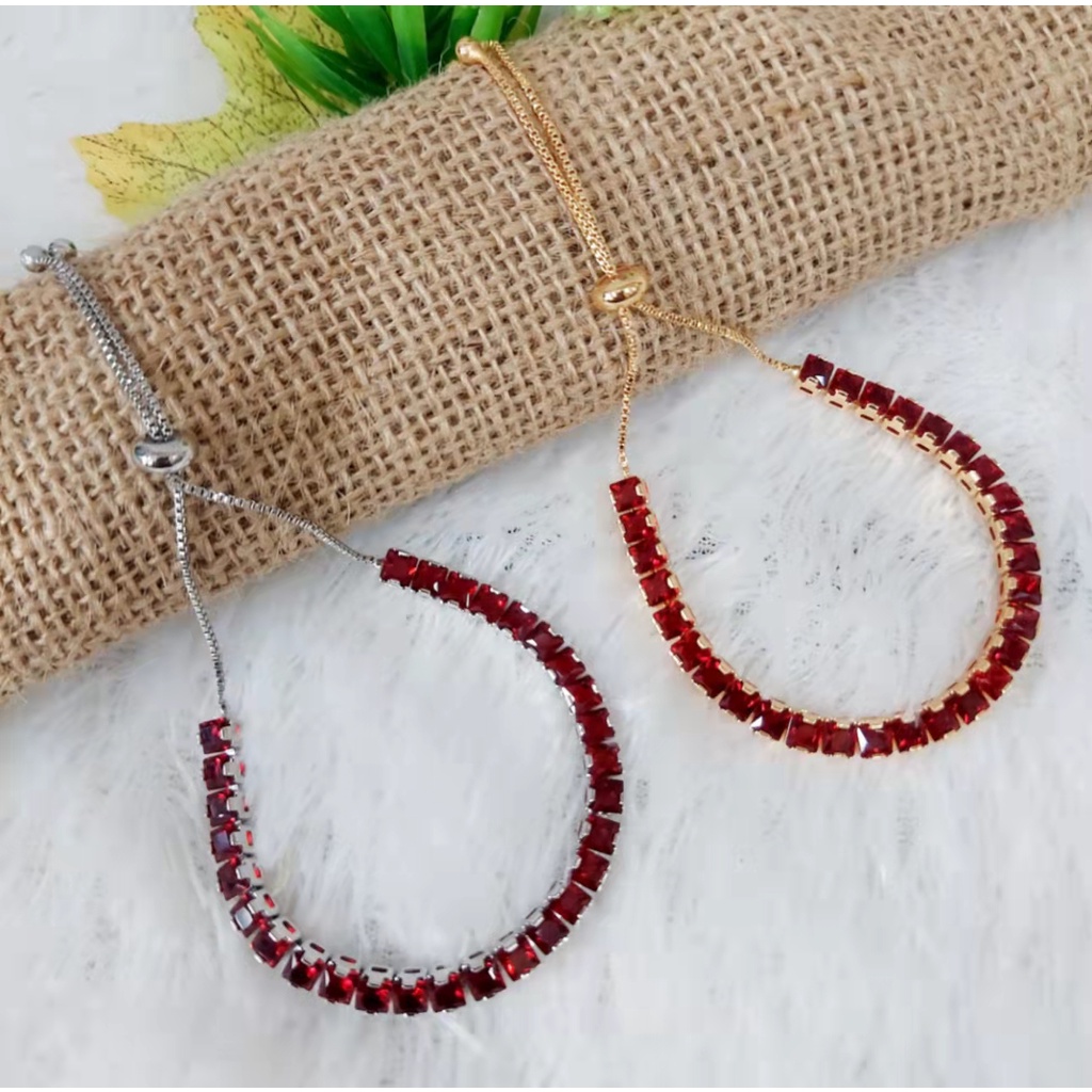 Gelang Serut Mata Full Lapis Emas Perhiasan Xuping L9.10