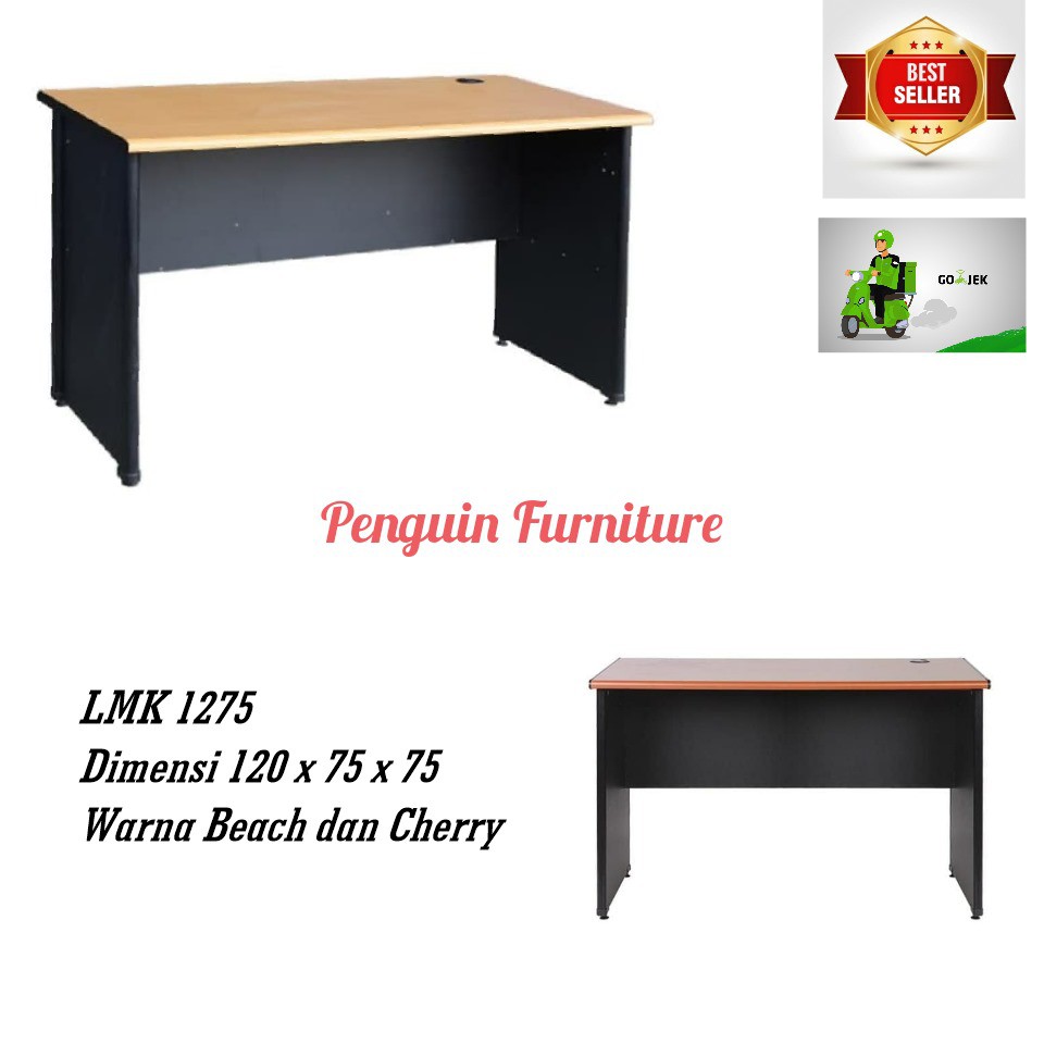 Meja Kantor 1/2 Biro tanpa laci LMK 1275 (DROP)