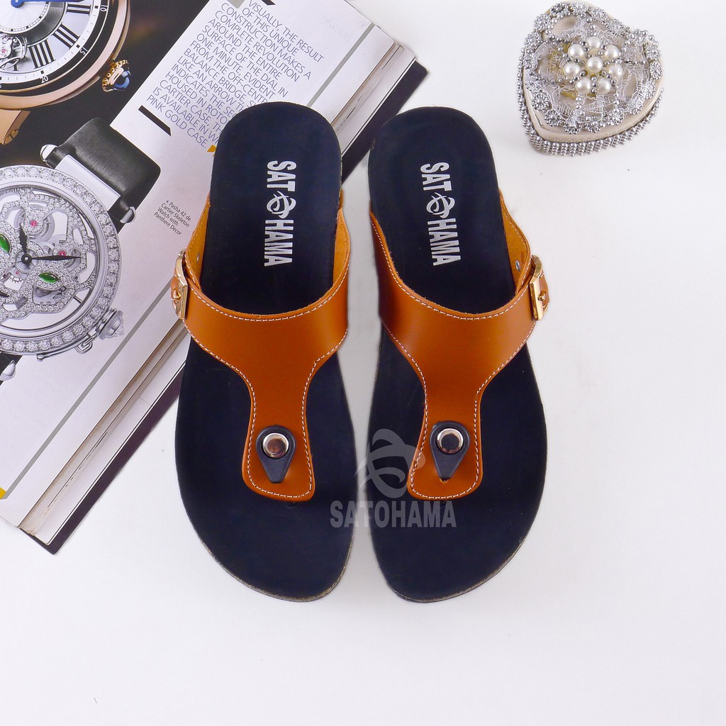 Satohama Sandal Flat Wanita Santai Footbed ST04