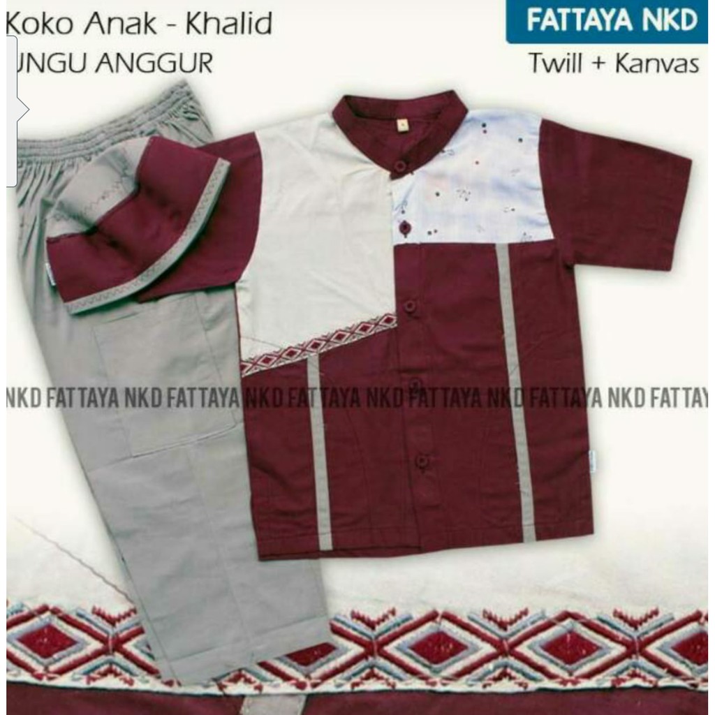 Koko Anak Fattaya Khalid Warna Ungu Anggur