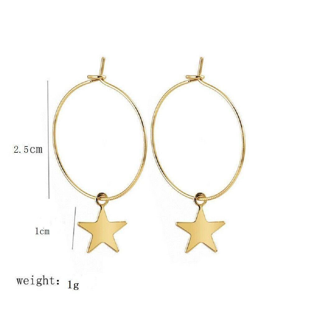 Lily 1pasang Anting Hoop Bintang Perhiasan Wanita Punk Bohemia Boho Hip Hop Ear Stud