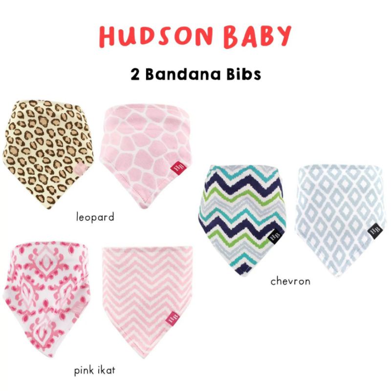 Hudson Baby Bandana Bib 2pk / Slabber Tatakan Iler Segitiga