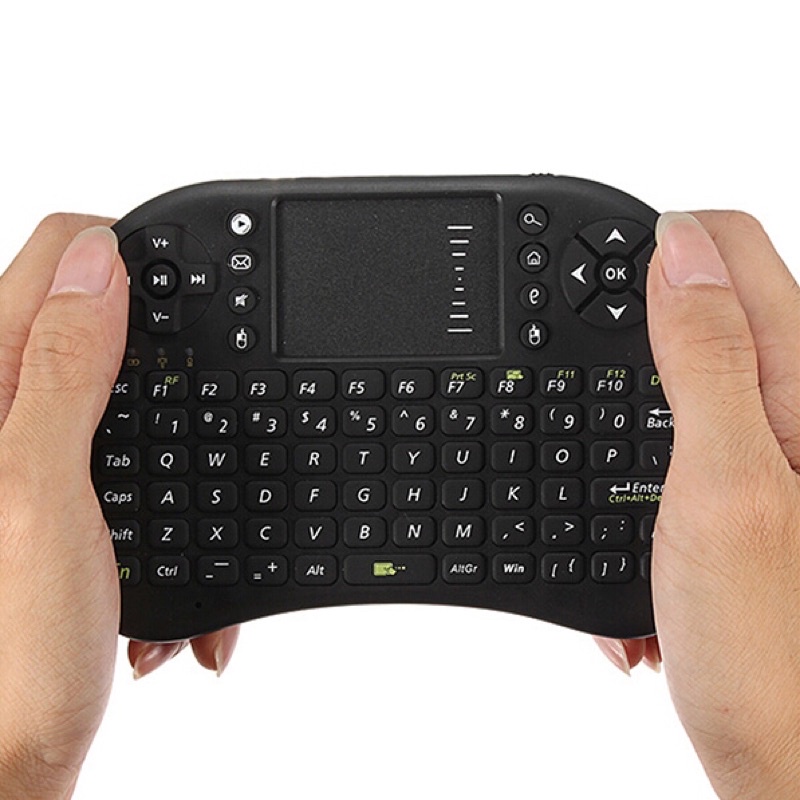 Taffware Mini Keyboard Wireless 2.4GHz dengan Touch Pad &amp; Fungsi Mouse - i8 - Black