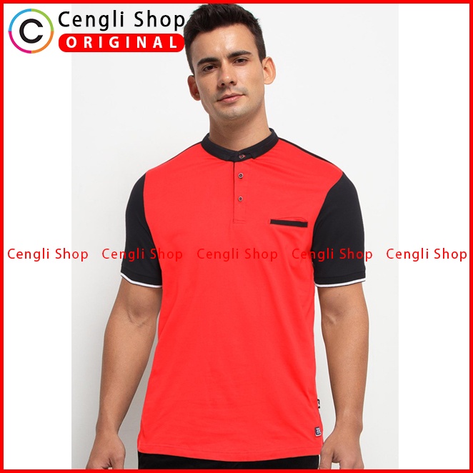 BAJU KAOS POLO PRIA CARDINAL ORIGINAL CASUAL LENGAN PENDEK MERAH CA15