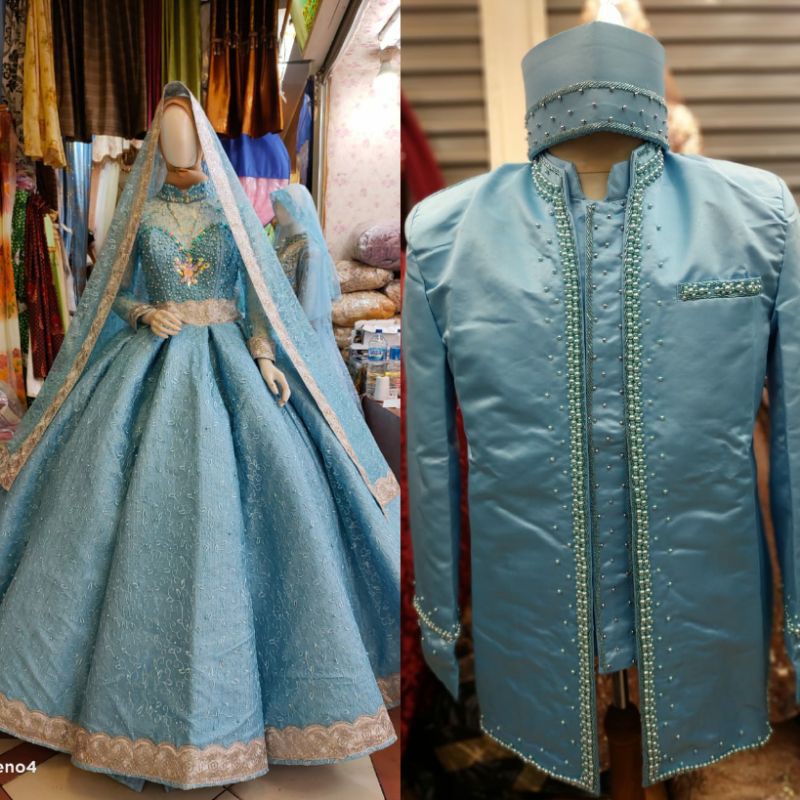 GAUN WEDDING COUPLE BELIMBING ALA INDIA//GAUN WEDDING MEWAH BEREKOR MODERN//BASOFI