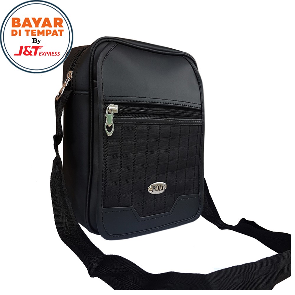 SHOPEE 7.7 BOMBASTIS SALE!! BRAND POLO TAS PRIA TAS SELEMPANG PRIA KULIT SINTETIS TAS KULIT ANTI AIR