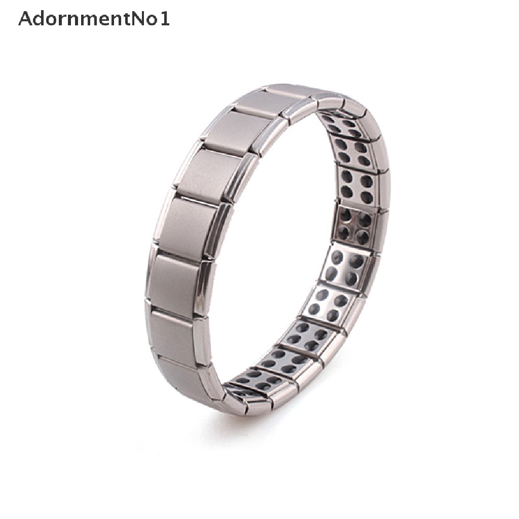 (AdornmentNo1) Gelang Tangan Elastis Bahan Titanium Steel Untuk Kesehatan Pria / Wanita