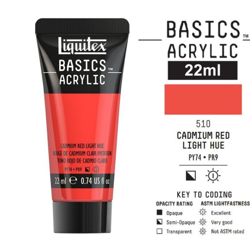 

LIQUITEX BASICS ACRYLIC 22 ML CADMIUM RED LIGHT HUE
