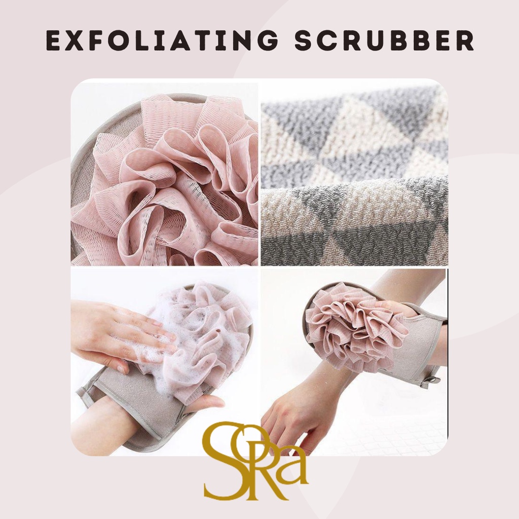 ALAT MANDI PENGHILANG DAKI / SARUNG TANGAN MANDI SCRUBBER EXFOLIATING GOSOK BADAN 2IN1