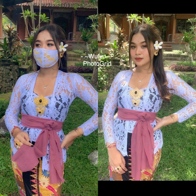 Kebaya Bali Kutubaru Semifrance | Kebaya Jadi FREE MASKER