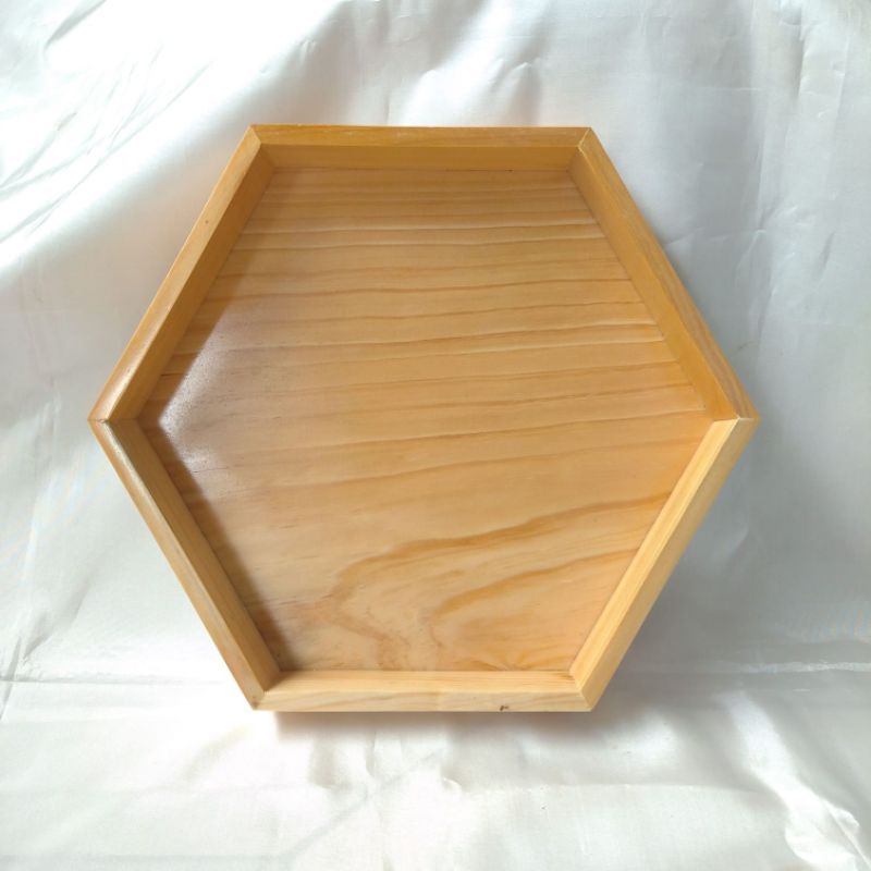Nampan Segi Enam / Nampan Kayu Pinus /Baki / Tray