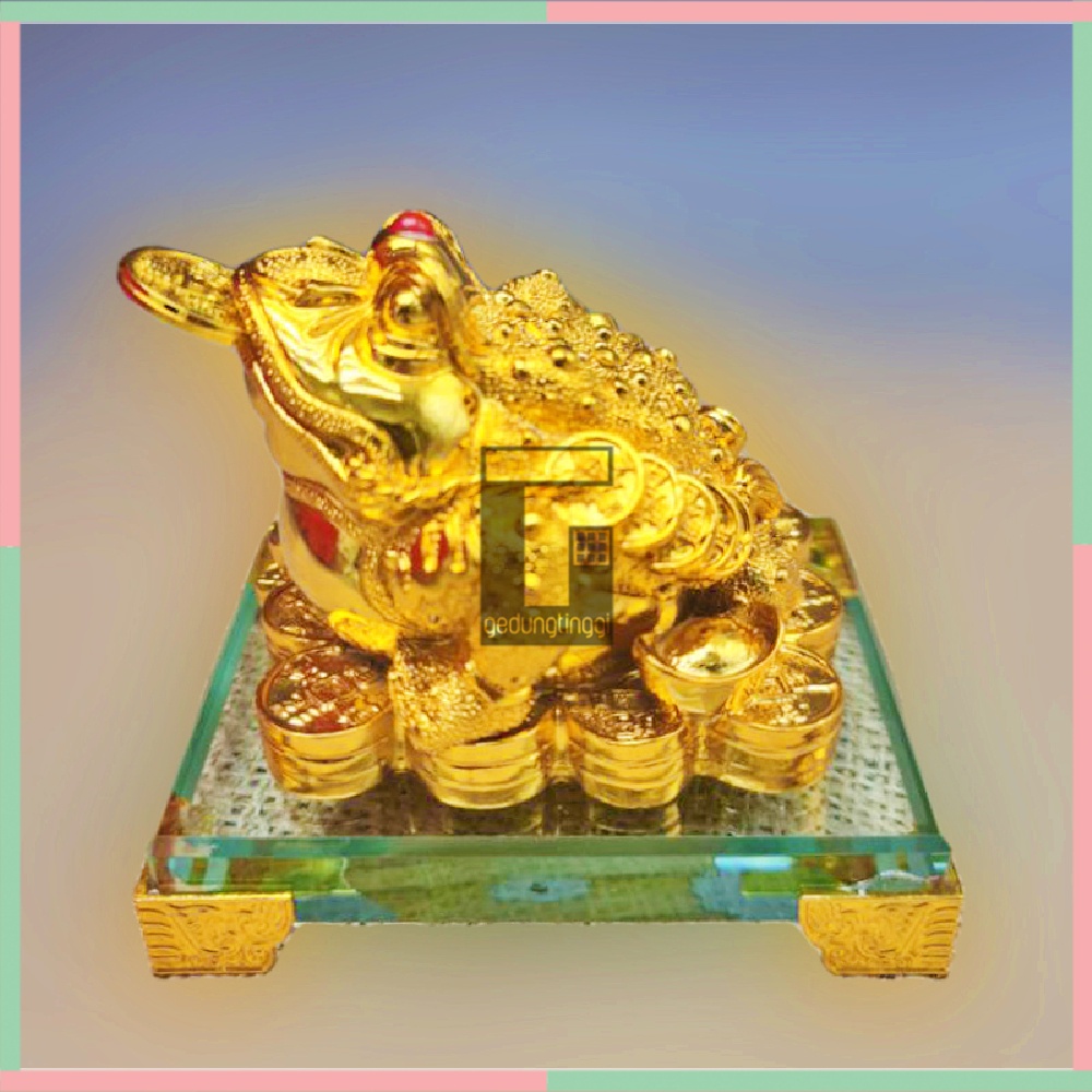 Patung Pajangan Hiasan Dekorasi Hadiah Kado Imlek Sincia Kodok Katak Kaki Berkaki Tiga Gigit Uang Coin Koin Emas Gold ChanChu Cancu Chancu Fengshui Feng Shui Pembawa Hoki Rejeki Keberuntungan Shio Kelinci Cny 2023 Ukuran Kecil Besar Jumbo Size Gift Box