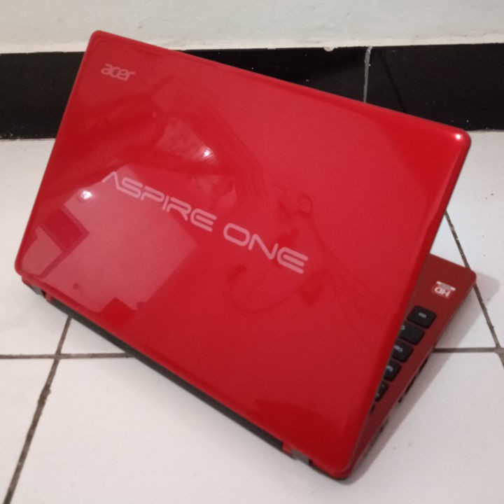 Acer 725 Merah Netbook Second Notebook Bekas RAM 2GB HDD 320GB Aspire One AO725 HDMI