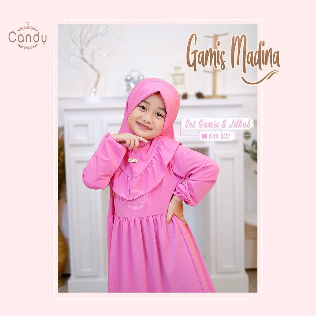 GAMIS ANAK POLOS SET JILBAB 1-5 TAHUN