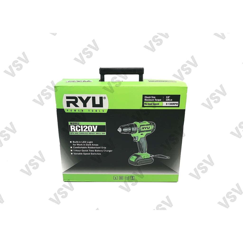 RYU RCI20V Cordless Impact Drill 20 Volt Mesin Bor Cordless RYU RCI 20V