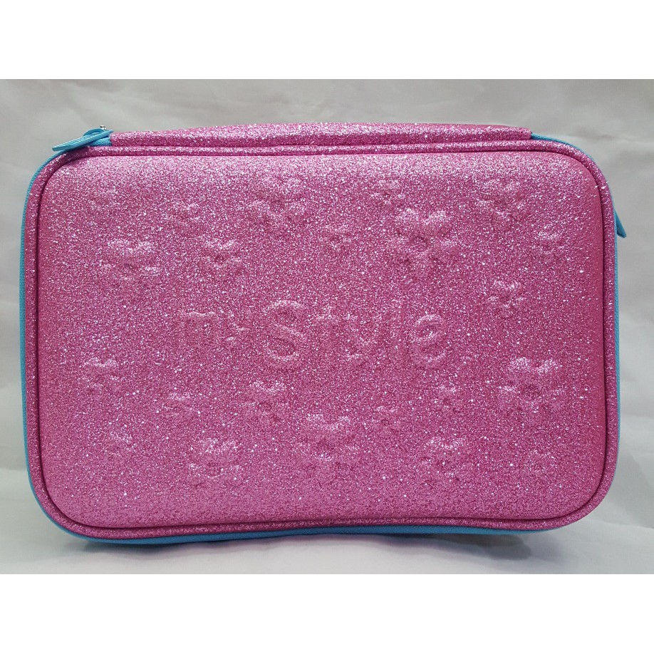 

MY STYLE TM 2171 Pink Glitter Flower Hardtop Pencil Case