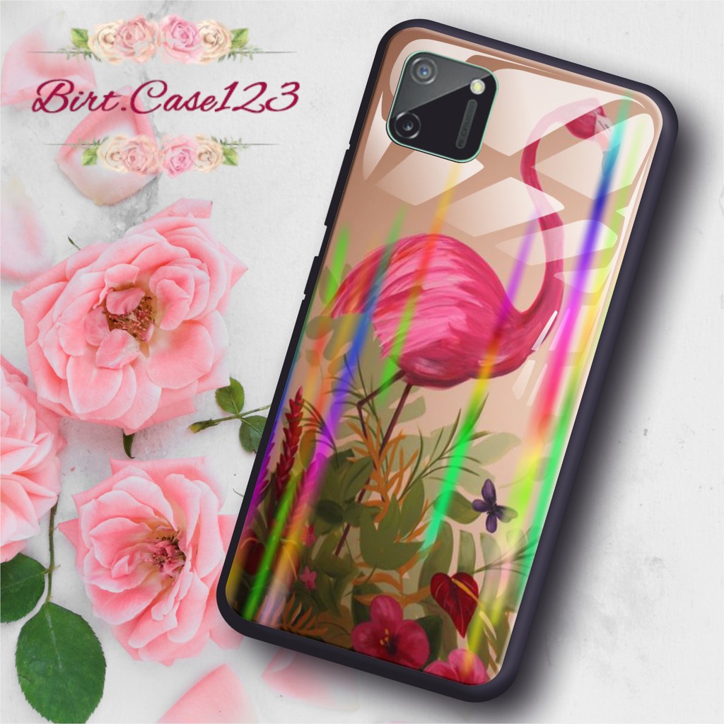 BC Case silikon Gambar FLAMINGO back case glass aurora realme c1 c2 c3 3pro x xt 2 5 5pro 6 6pro etc