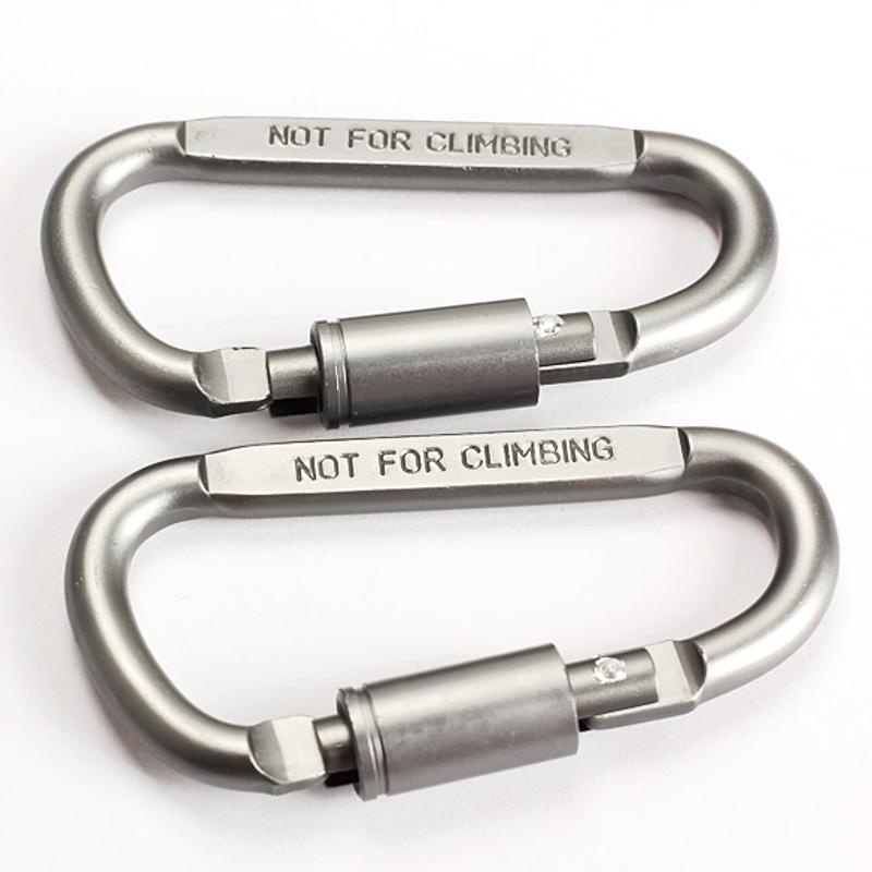 Gantungan Kunci Carabiner Bentuk D Bahan Aluminum Alloy Untuk Hiking / Outdoor