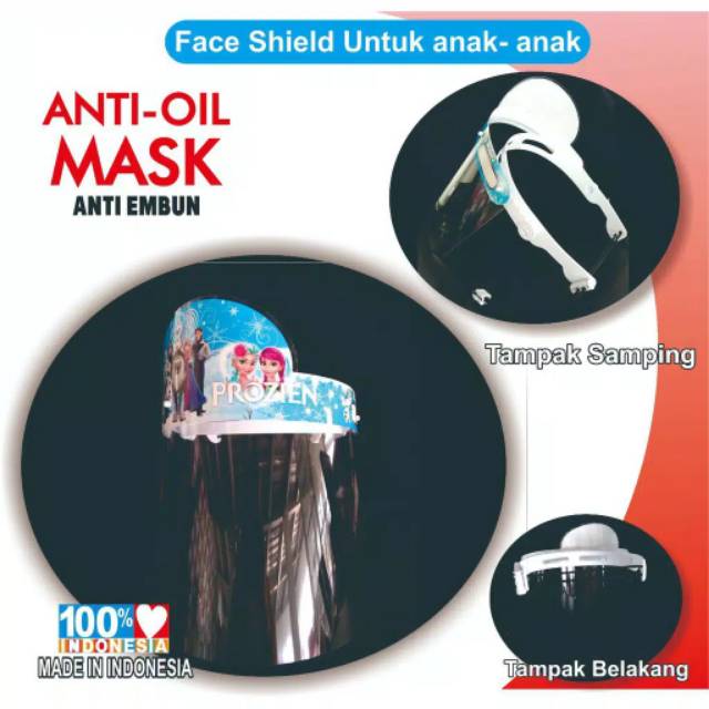 Face shield anak karakter