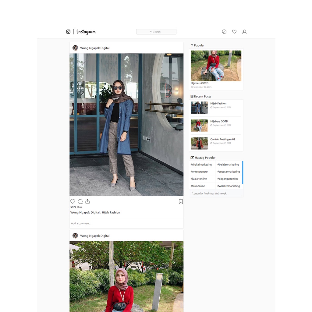 Blogger Template Mirip IG Keren untuk Blog | Template Blogspot