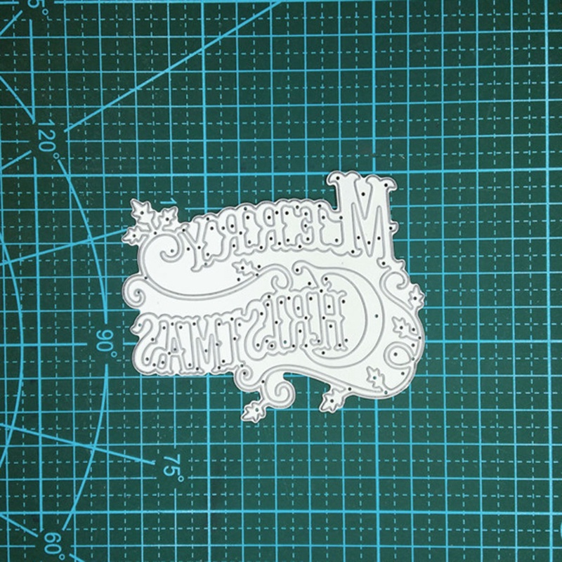 Cetakan Stensil Cutting Dies Motif Merry Christmas Bahan Metal Untuk Scrapbook / Craft DIY