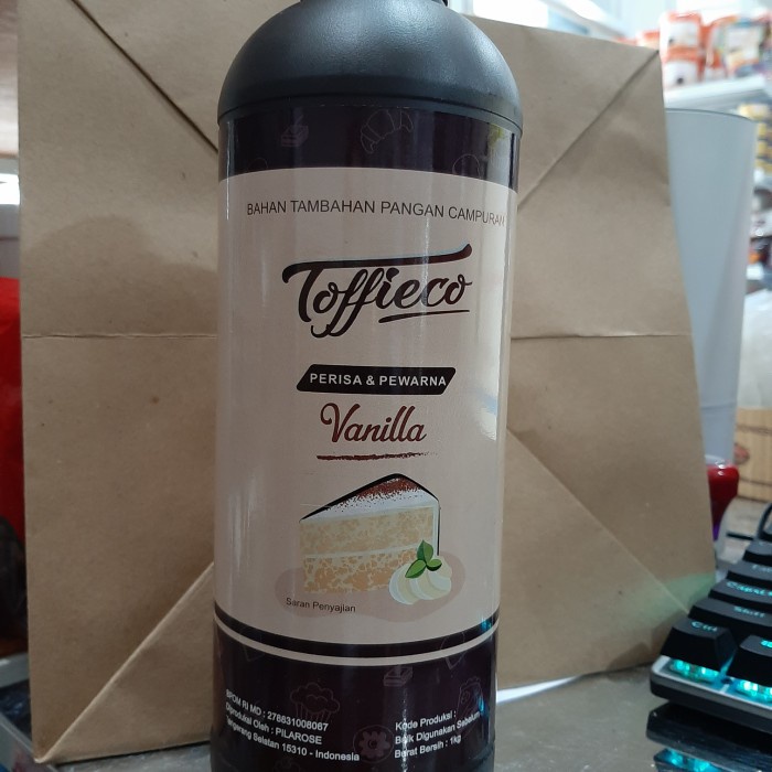 

TOFFIECO VANILA PASTA CAIR 1LTR COCOK UNTUK MAKANANMINUMANICE DLL