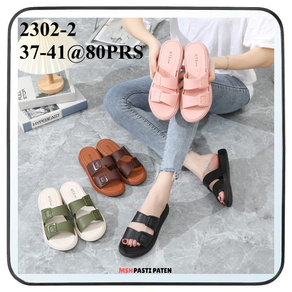 Sandal Selop Gesper Tali Wanita Impor Hys Ori