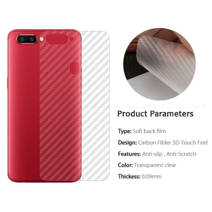 SKIN KARBON ANTI GORES BELAKANG TYPE OPPO A39, A57, F1, F7, A5 2020, A9 2020, A70 [PM]