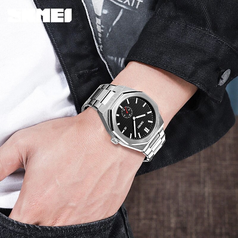 SKMEI 9262 Jam Tangan Pria Analog Chronograph Tali Stainless Steel WATCHKITE WKOS