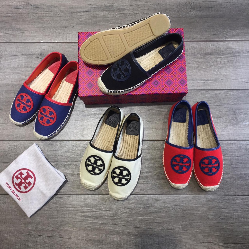 SALE Sepatu Espa Wanita Mirror Tory Burch Miller Canvas Espadrilles Shoes A013