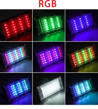 LAMPU SOROT / TEMBAK LED SLIM 50 WATT / 50W RGB LED