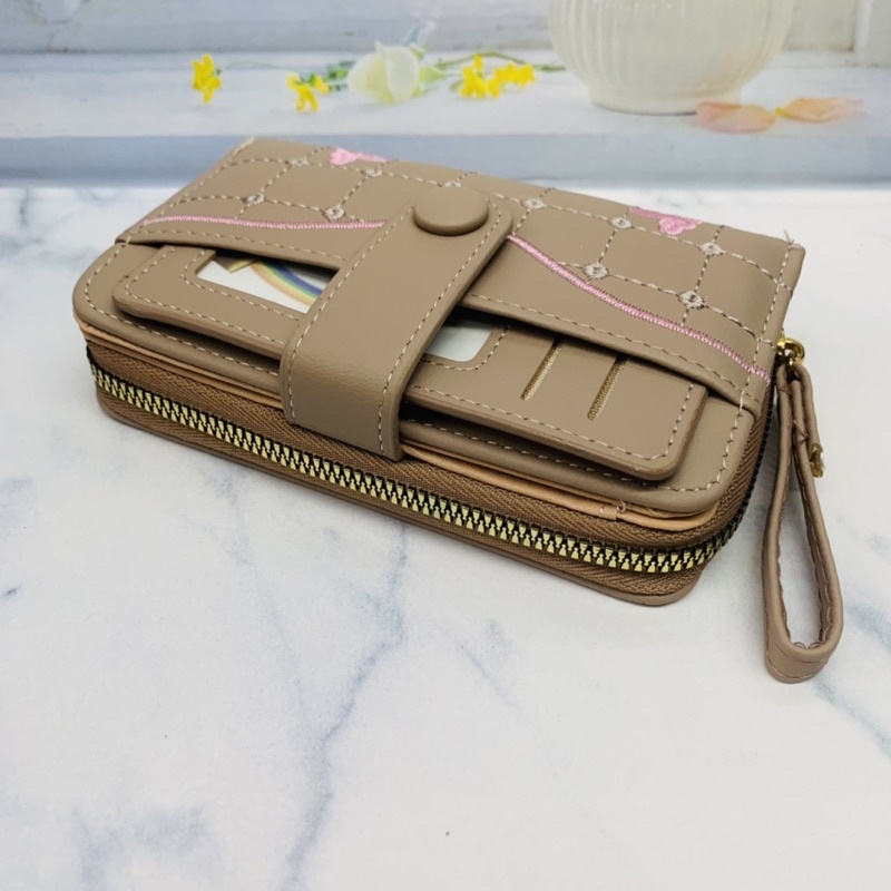 DOMPET WANITA FOREVER YOUNG IMPORT BORDIR KOREAN STYLE UKURAN SEDANG