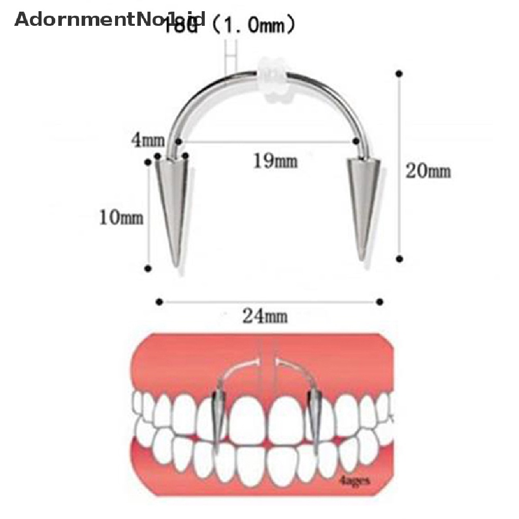 (AdornmentNo1) Cincin Tindik Bibir / Hidung / Tubuh Desain Dracula Untuk Pria / Wanita