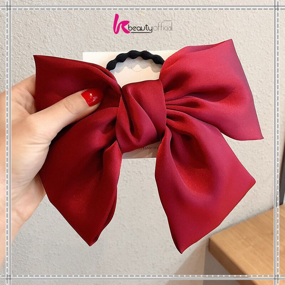 KB-C160 Ikat Rambut Pita Besar Kuncir Rambut Hairband Aksesoris Wanita Kunciran Rambut Korea Style-PITA MERAH