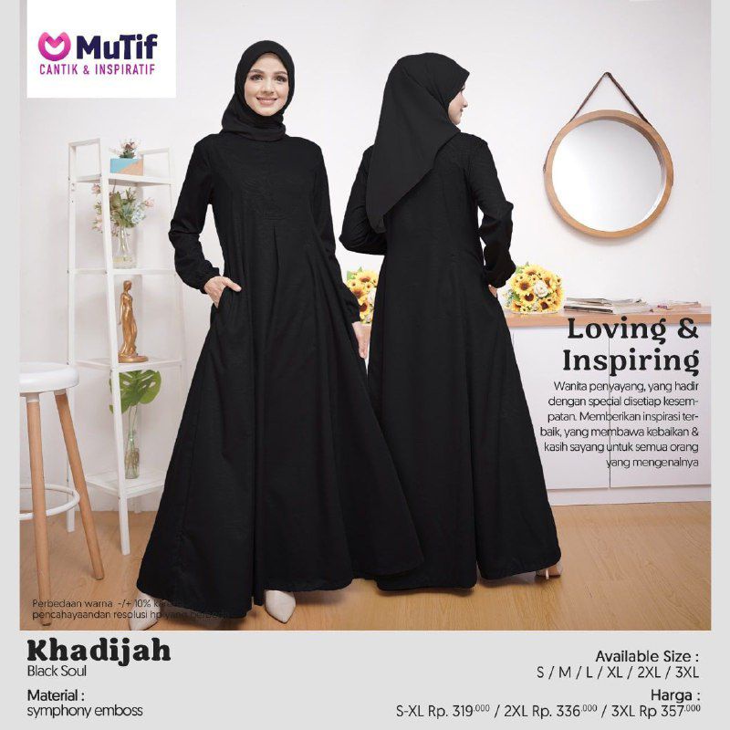 GAMIS KHADIJAH BLACK BY MUTIF #GAMISTERBARU #GAMISKEKINIAN #GAMISMODERN #GAMISMODIS #GAMISMUSLIMAH #