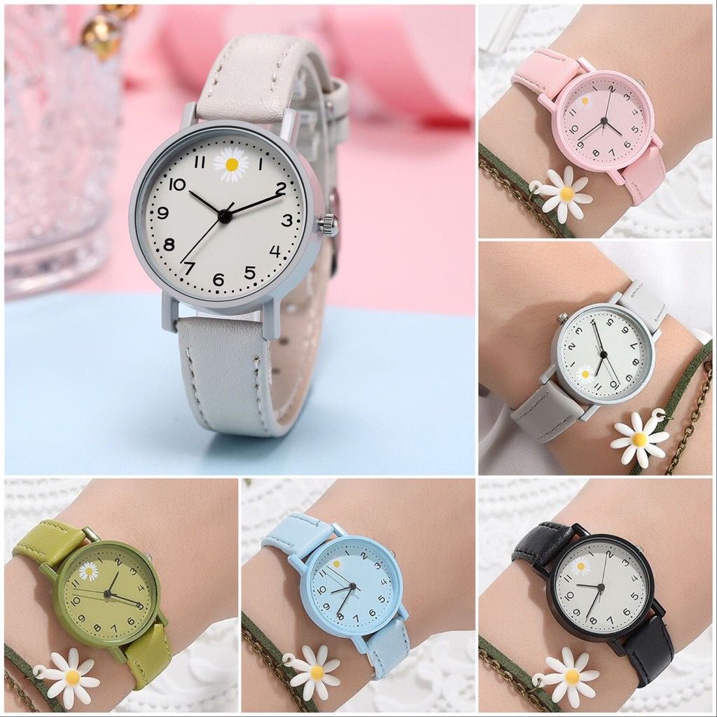 ✅Grosir Jam Senen - Jam Tangan Wanita Bunga Daisy Analog Quartz Korean Watch Analog Fashion Wanita