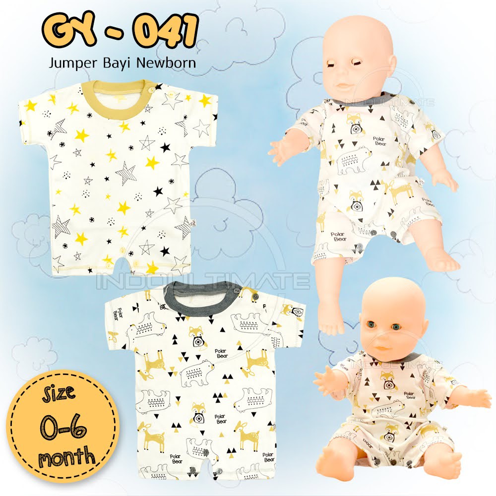 [0-6 Bln] Jumper Bayi Jumsuit JP-GY041 Bayi BABY LEON  Baju Bayi Anak Baru Lahir Laki Laki Perempuan