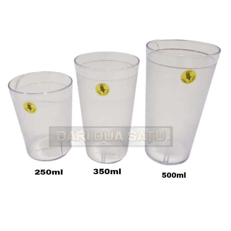 Ym2Code 6Pcs Gelas Melamin Gelas melamine OWL Food Court Aklrilik Bening Anti Pecah 250ml 350ml 500m