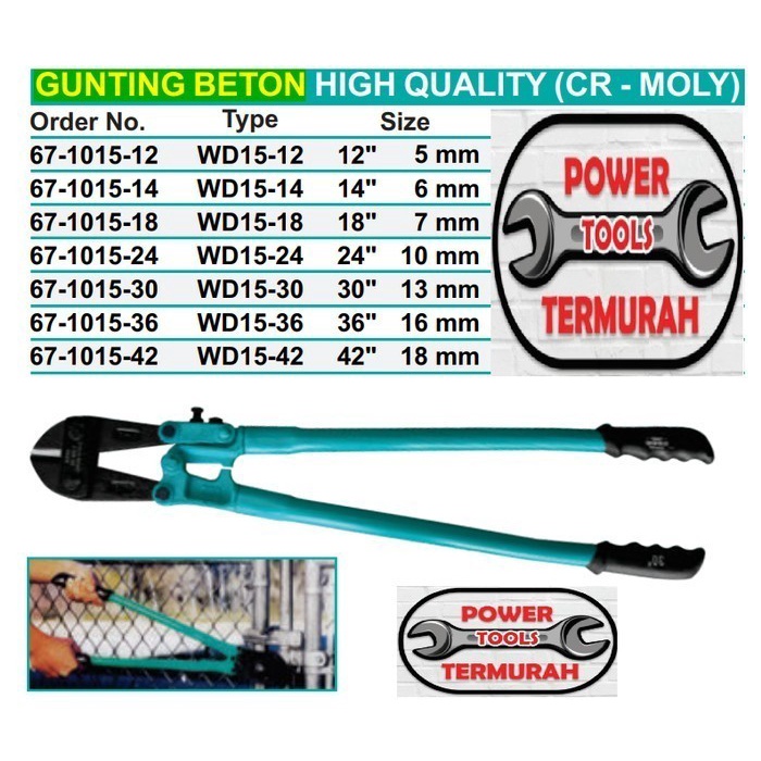 Gunting Beton 42" WIPRO Bolt Cutter Gembok Rantai Besi Heavy Duty Tang
