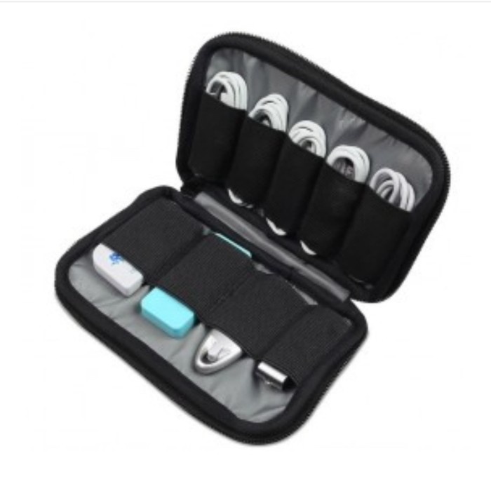 Tas Duffel Organizer tas travel organizer acc usb cable kabel data power bank gadget bag (A7N4) Mode