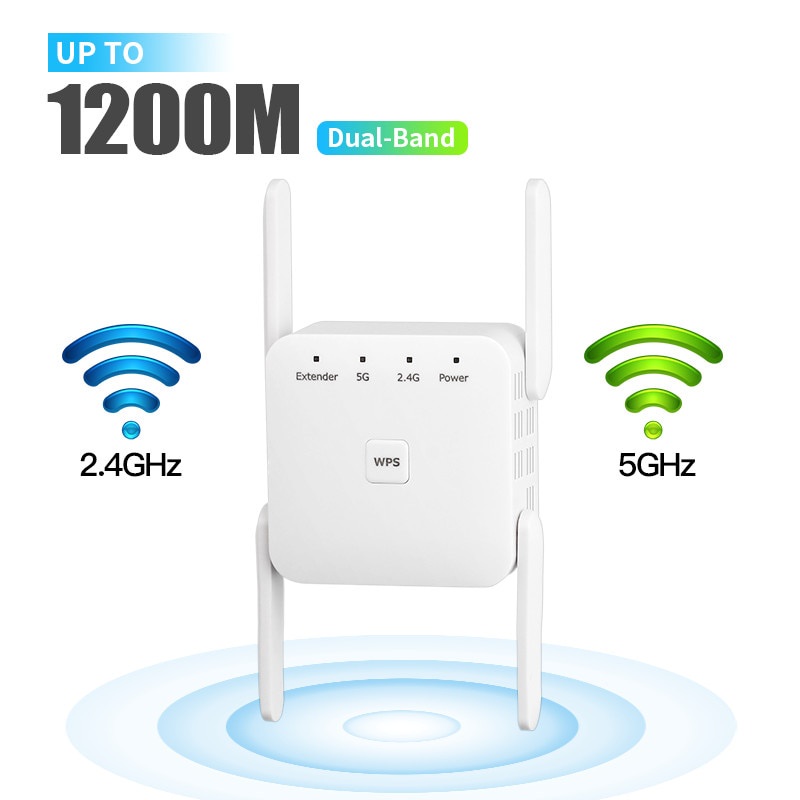 PREORDER Wifi Amplifier 2.4G/5G 1200M WiFi Booster Router Long Range Signal Extender 300M Amplifier 