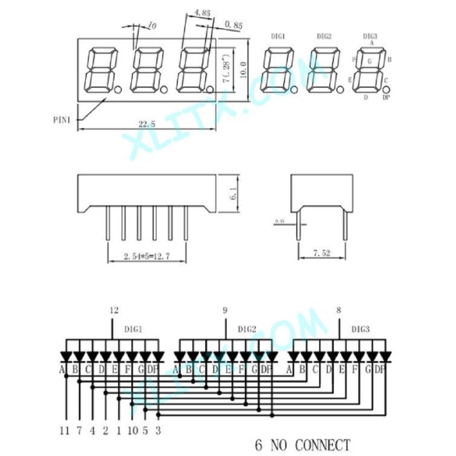 Seven Segment Display 7 Segment Merah 0.28 Inch 1-2-3-4-Jam Digit