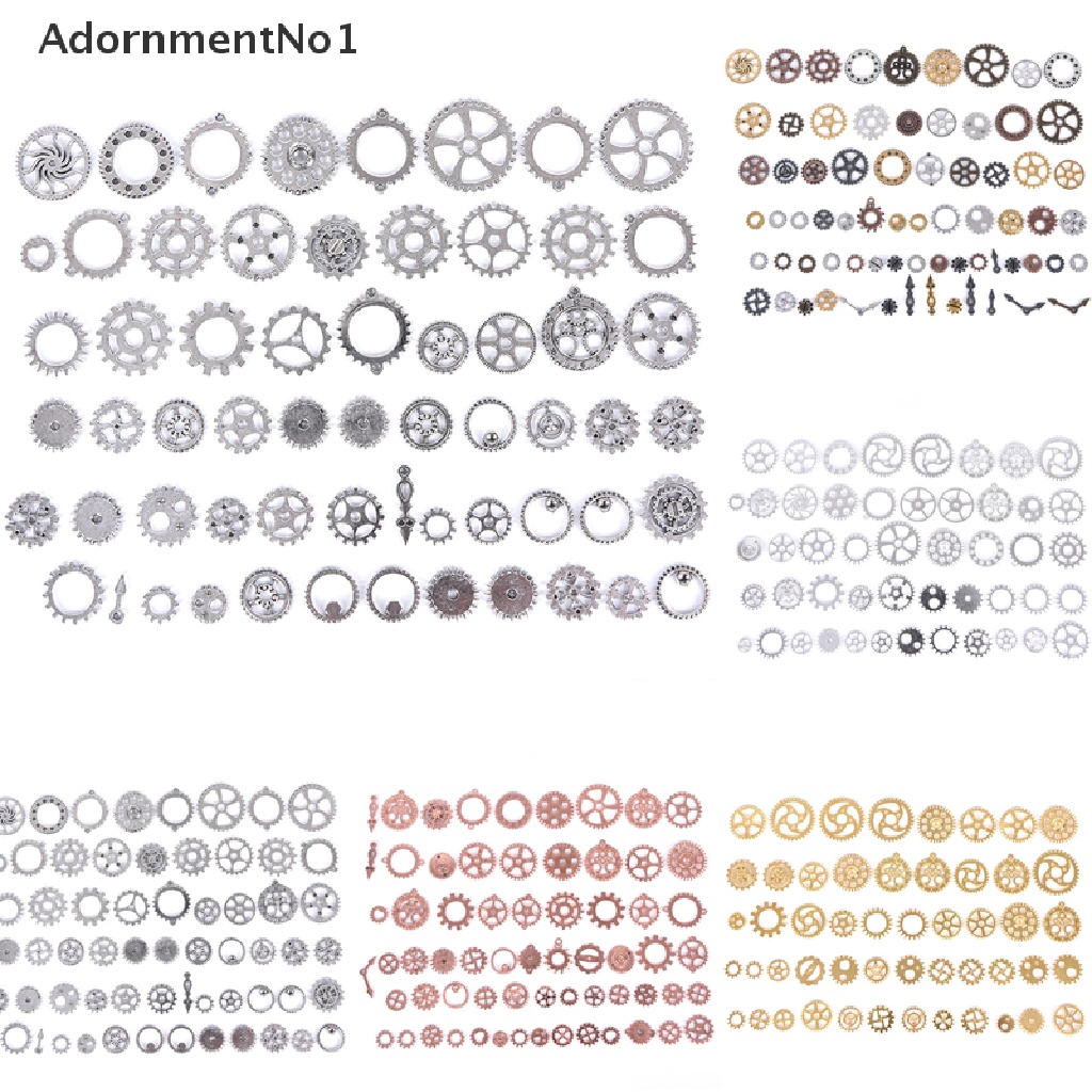 (AdornmentNo1) 70pcs / Set Charm Metal Bentuk Roda Gigi 100g Untuk DIY Perhiasan Charms