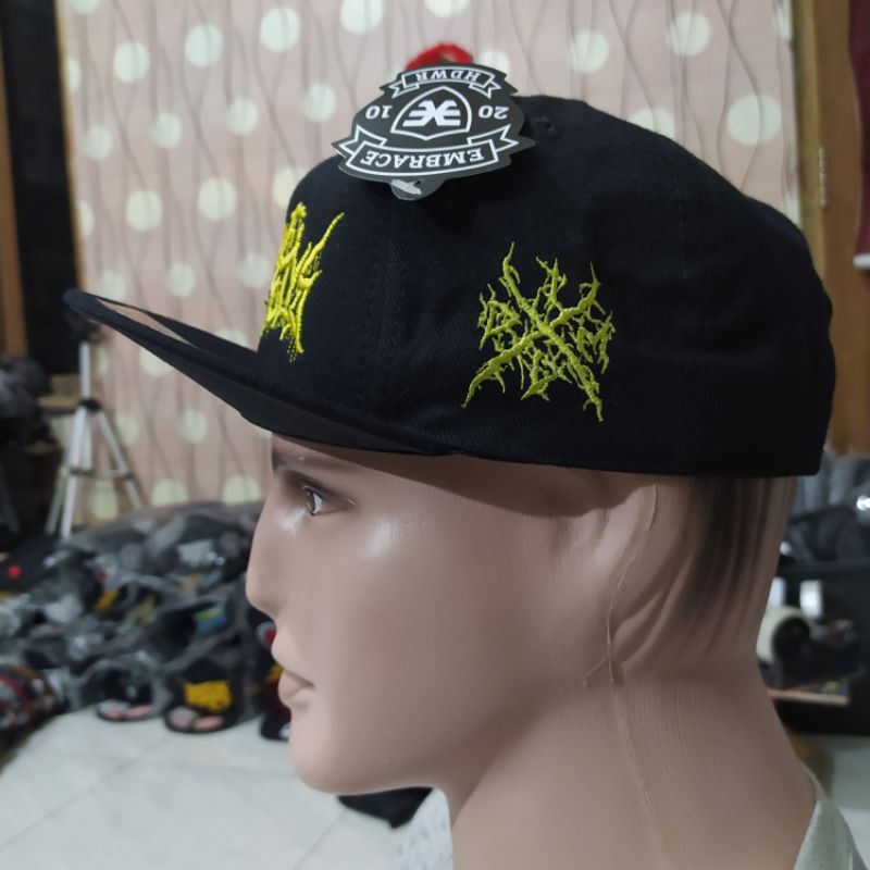 Topi Snapback metal distro pria Bordir Gore infomous