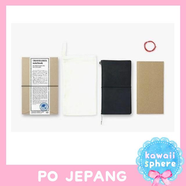 

Midori Traveler's Notebook Starter Kit | Regular Black | PO Jepang