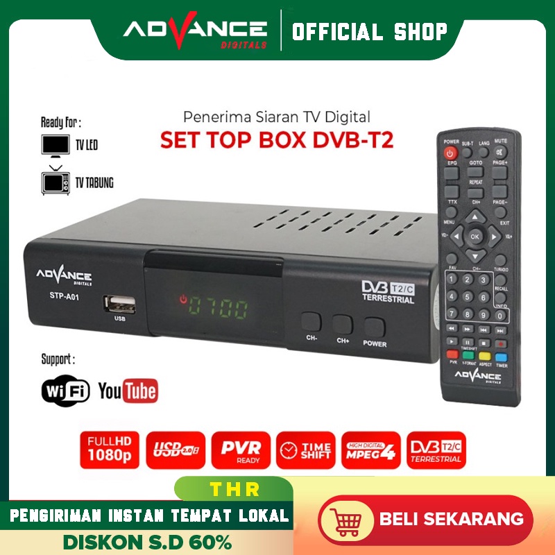 Jual Advance STB Set Top Box TV Digital Receiver Penerima Siaran Full ...