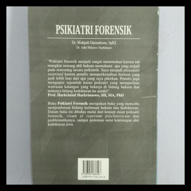 Buku Kedokteran Psikiatri Forensik Dr Wahjadi Darmabrata Spkj