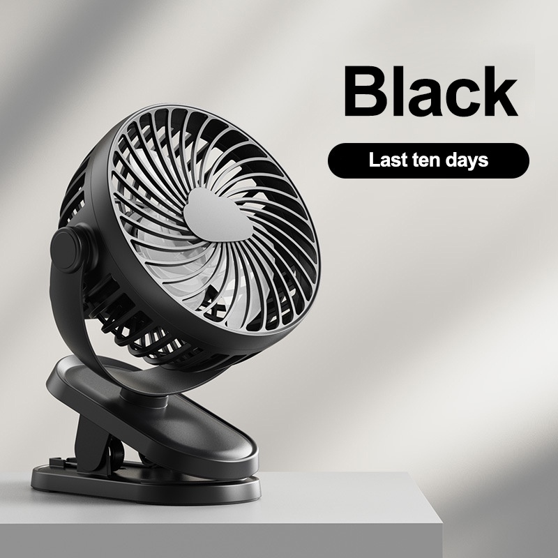 Kipas Portable Rechargeable 3-Speed Mini Fan Rotating Kipas Angin Meja Mini Jepit Portable USB