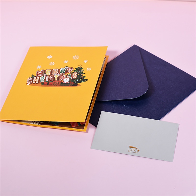 TK Happy New Year Greeting Card Merry Christmas Cartoon Cards Kids Mini Postcard Gift Card