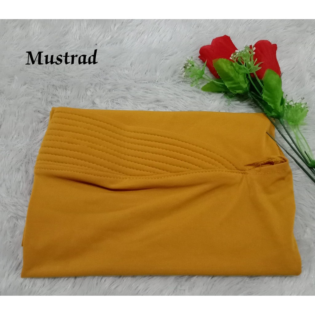 Best Seller...!!! Bergo Oval Polos / Hijab Harian Simple-Kuning Mustard